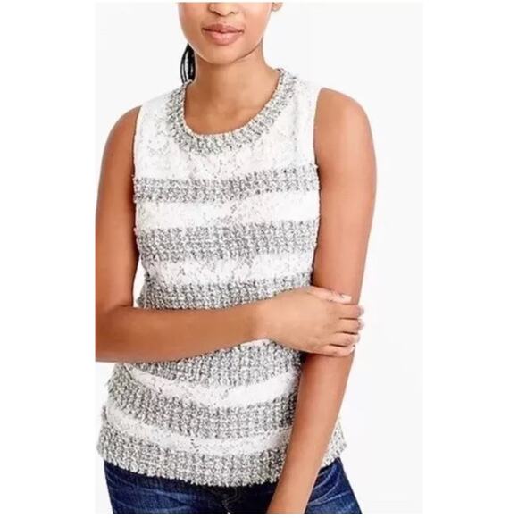 J. Crew Fringe Top Tweed and Lace Tank Top Women's Size Small‎ - Picture 1 of 6